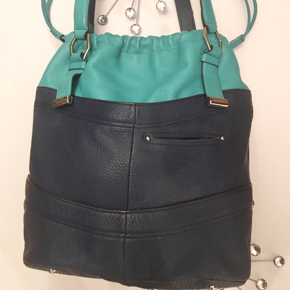 b. makowsky Handbags - B Makowsky Pebble Leather Drawstring Bag